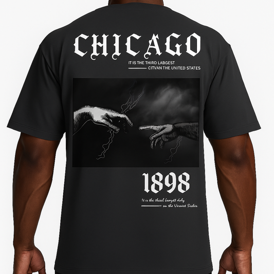 Camiseta Oversized Chicago 1898 100% Algodão