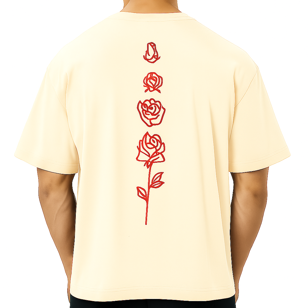 Camiseta Oversized Flor Ascendente 100% Algodão