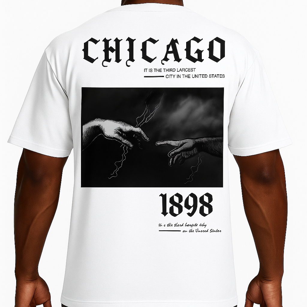 Camiseta Oversized Chicago 1898 100% Algodão