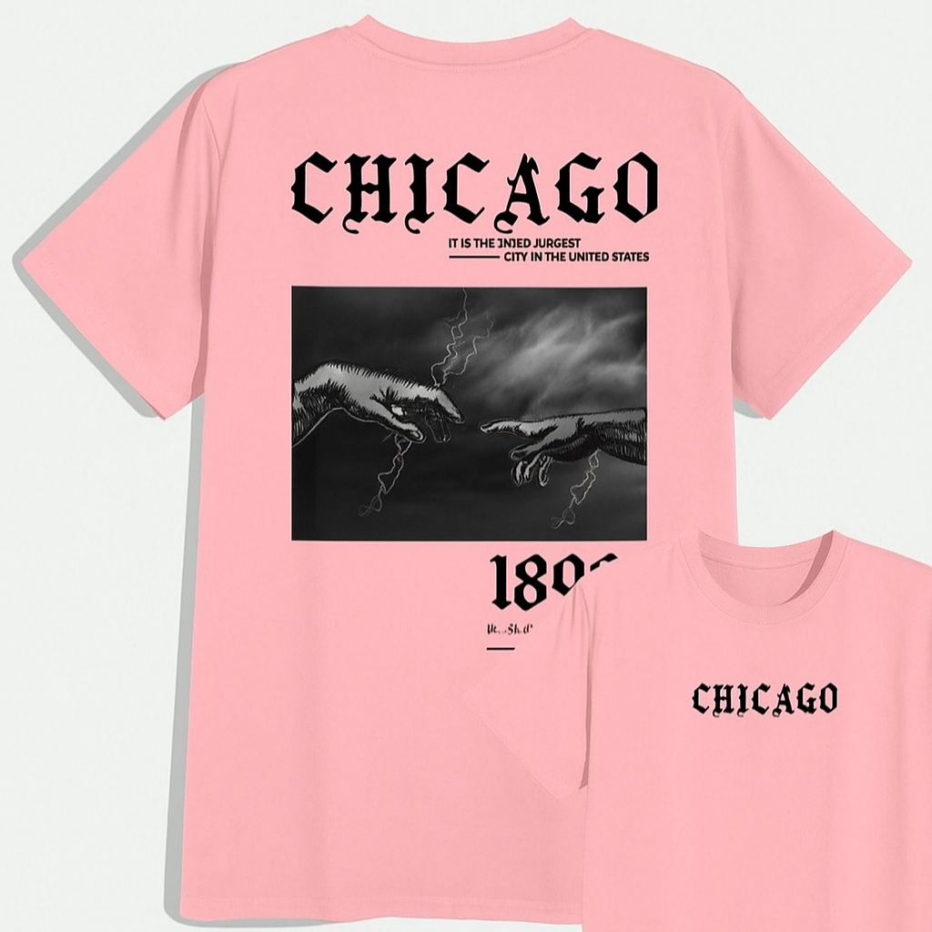 Camiseta Oversized Chicago 1898 100% Algodão