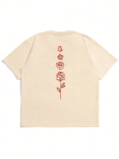 Camiseta Oversized Flor Ascendente 100% Algodão