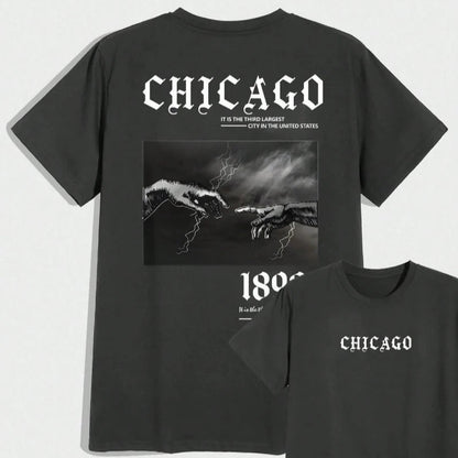 Camiseta Oversized Chicago 1898 100% Algodão