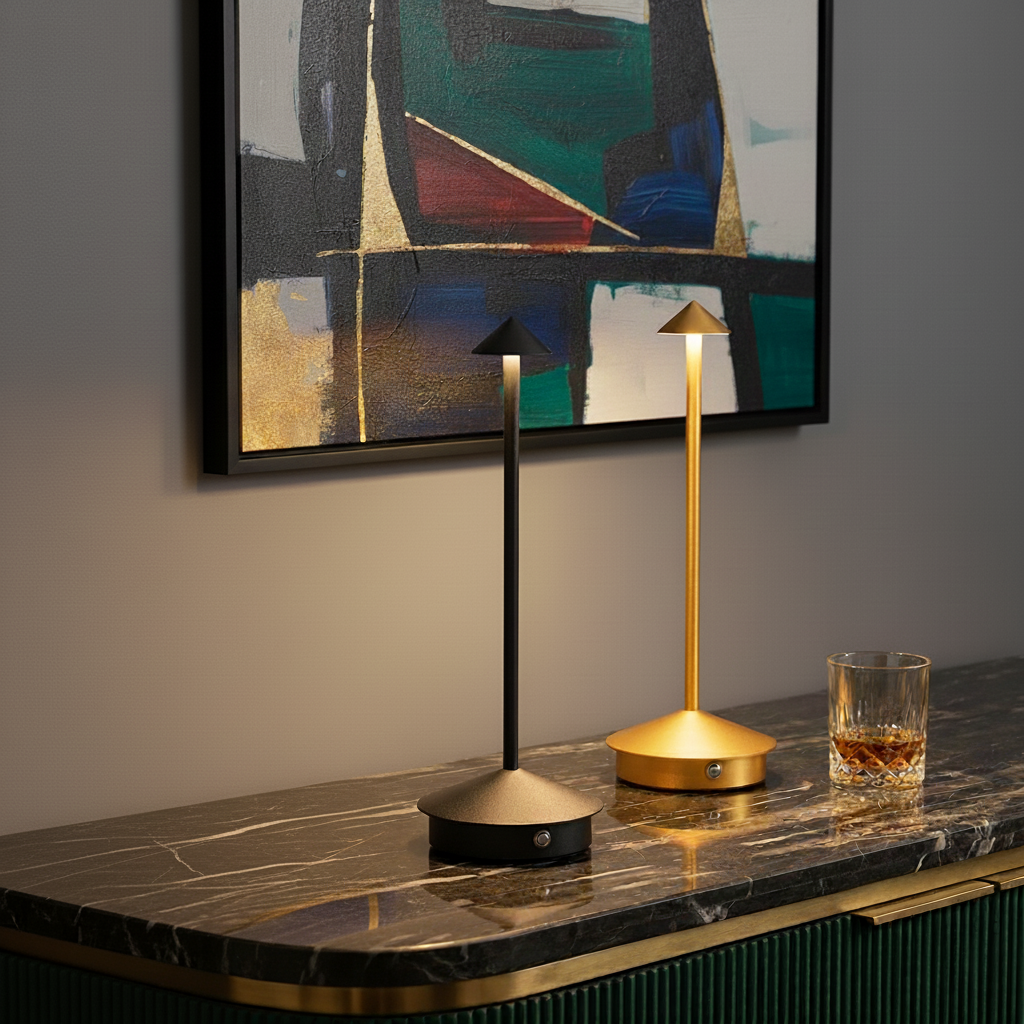 Luminária Moderna Sem Fio Recarregável Portátil